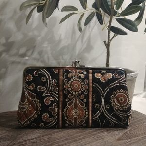 Vera Bradley Black and Brown Medallion Wallet